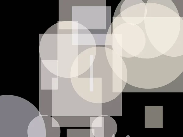 Streszczenie Minimalistyczny Biały Ilustracja Okręgu Elipsy Kwadraty Prostokąty Czarne Tło — Zdjęcie stockowe