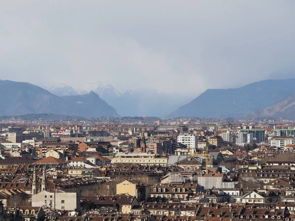 Widok Lotu Ptaka Miasto Turyn Włochy — Zdjęcie stockowe