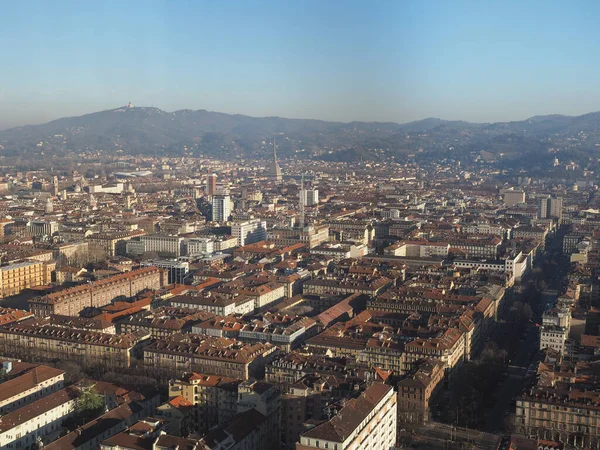 Luftaufnahme Der Stadt Turin Italien Mit Piazza Castello — Stockfoto