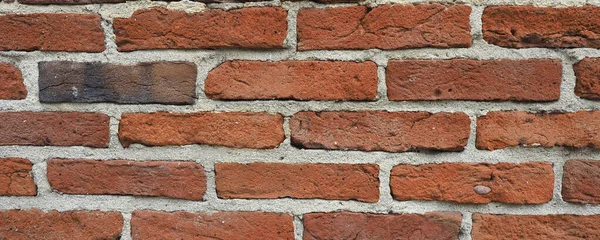 Geniş Kırmızı Tuğla Duvar Arka Plan Olarak Kullanışlı — Stok fotoğraf