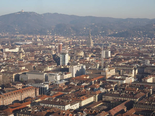 Luftaufnahme Der Stadt Turin Italien Mit Piazza Castello — Stockfoto