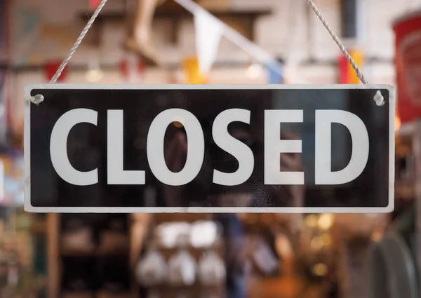 Closed Sign Shop Window Reflections — Stock Photo, Image