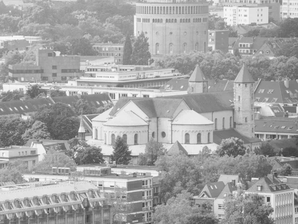 Kostel Marie Koelnu Německo Černobílém — Stock fotografie