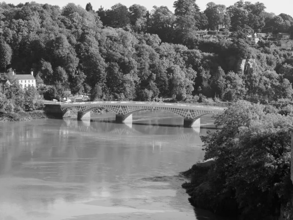 Old Wye Köprüsü Nehri Galler Deki Monmouthshire Ile Ngiltere Deki — Stok fotoğraf