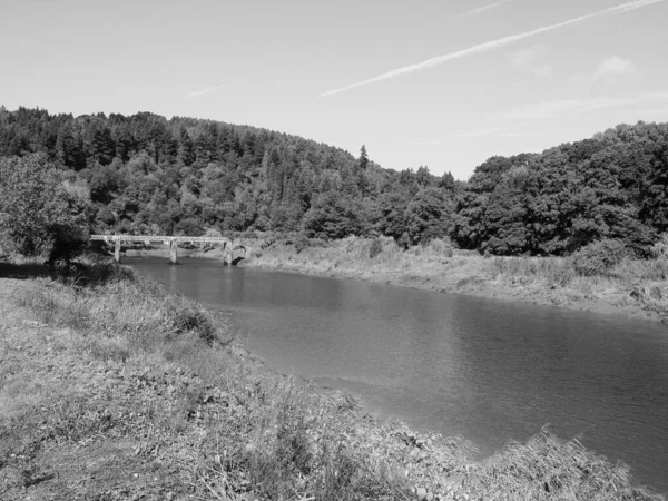 River Wye Afon Gwy Galés Marca Frontera Entre Inglaterra Gales — Foto de Stock