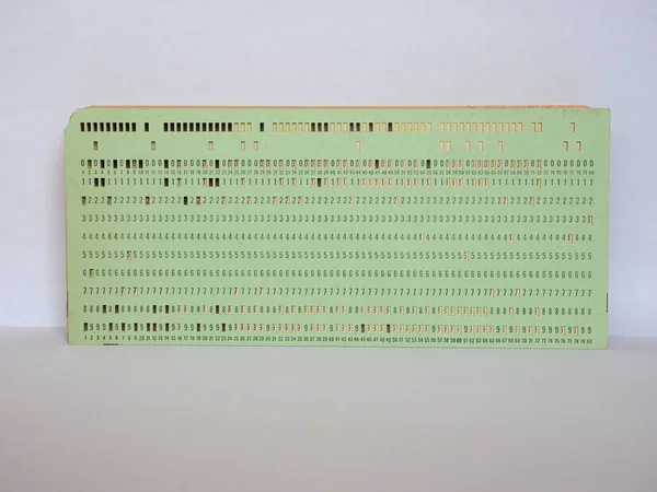 Vintage Punched Card Computer Data Storage Programming — Stock Photo, Image