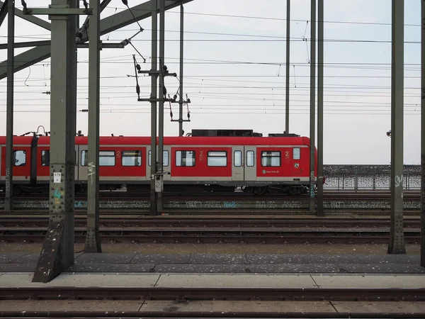 Koeln Duitsland Circa August 2019 Hohenzollernbruecke Hohenzollern Brug Rijn — Stockfoto