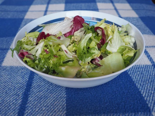 mixed leaf salad with green and red lettuce