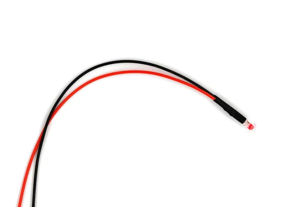 Red Led Black Red Wires — Stock Photo, Image