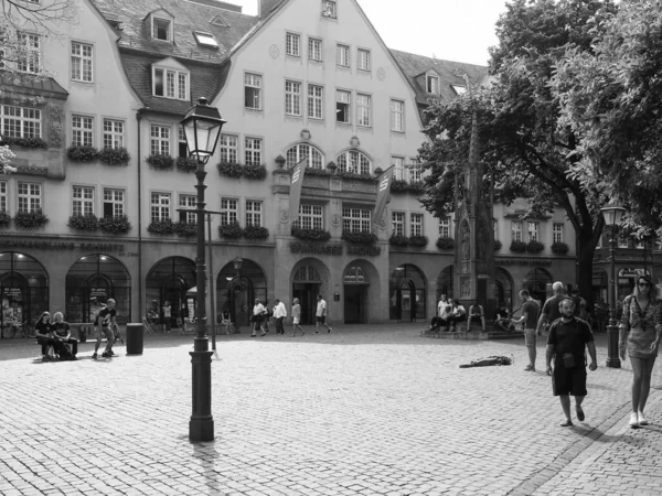 Aachen Germany Circa August 2019 People City Centre Black White — Stock Photo, Image
