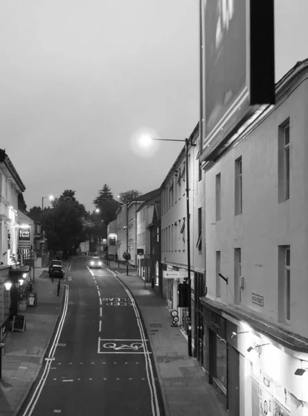 Chepstow Reino Unido Circa Septembro 2019 Vista Noturna Cidade Preto — Fotografia de Stock