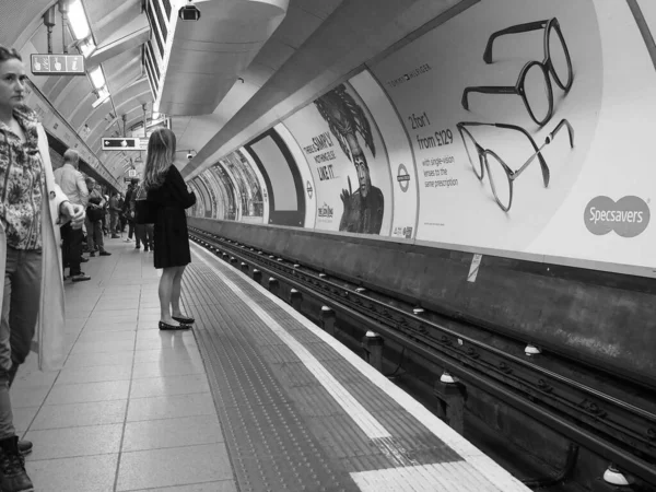 London Circa September 2019 Oxford Circus Tube Station Black White — Stock Photo, Image