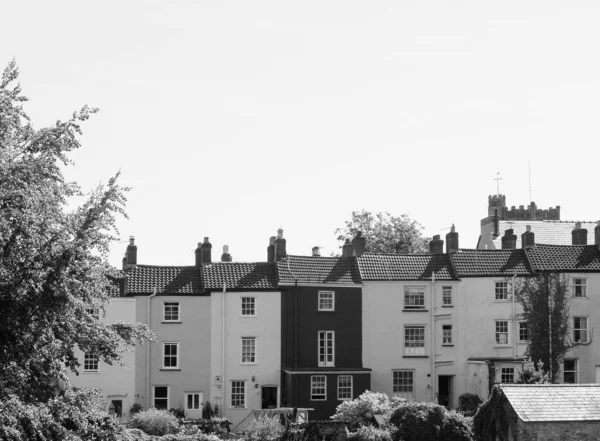 Chepstow Circa September 2019 Bridge Street Colourful House Black White — стокове фото