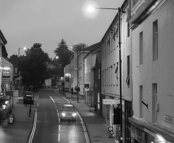 Chepstow Reino Unido Circa Septembro 2019 Vista Noturna Cidade Preto — Fotografia de Stock