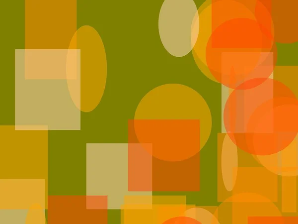 Illustration Orange Minimaliste Abstraite Avec Carrés Rectangles Cercle Ellipses Fond — Photo