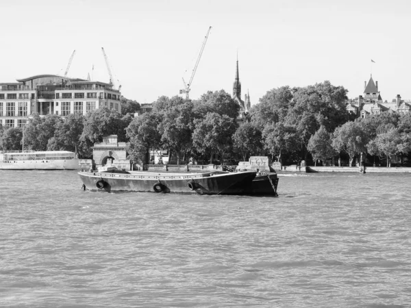 Londen Circa September 2019 Panoramisch Uitzicht Theems Zwart Wit — Stockfoto