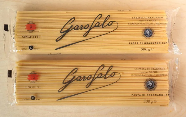 Naples Itálie Circa April 2020 Garofalo Špagety Linguine Paket — Stock fotografie