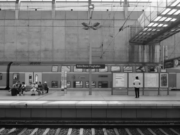 Koeln Germany Circa Ağustos 2019 Siyah Beyaz Koeln Bonn Flughafen — Stok fotoğraf