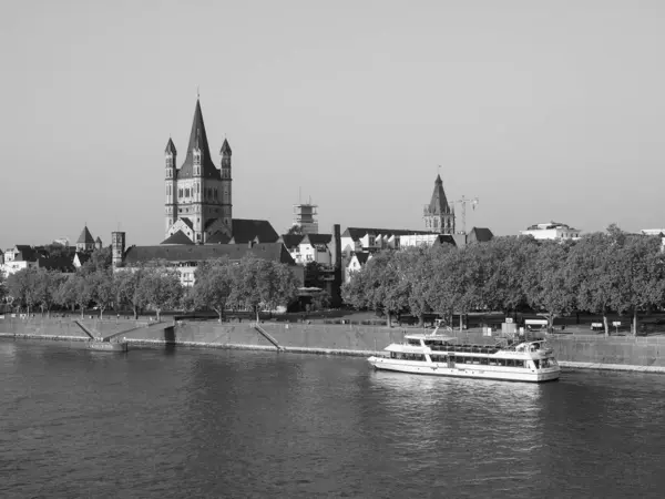 Koeln Tyskland Circa August 2019 Utsikt Över Staden Från Floden — Stockfoto