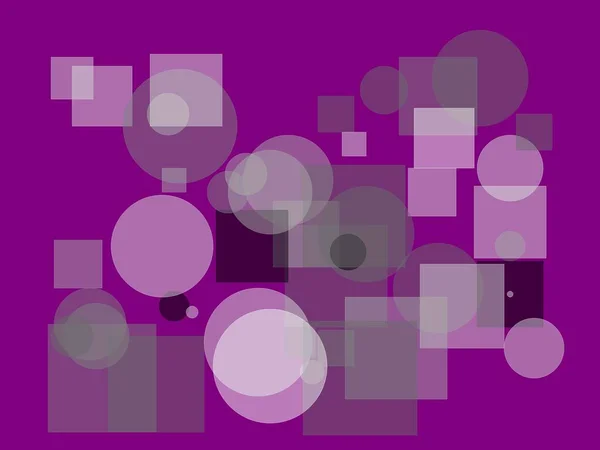 Абстрактна Мінімалістична Сіра Ілюстрація Кругами Квадратами Фіолетовим Фоном — стокове фото