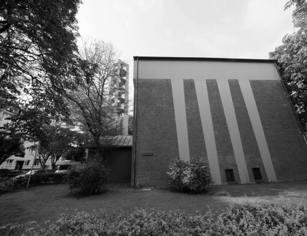 Igreja Sankt Pankratius Koeln Alemanha Preto Branco — Fotografia de Stock