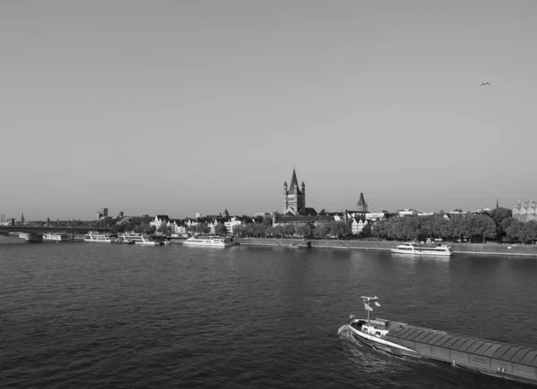 Koeln Germany Circa August 2019 View City Skyline River Black — Stock Photo, Image