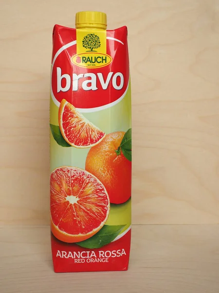 Rankweil Austria Circa April 2020 Rauch Bravo Red Orange Juice — Stock Photo, Image