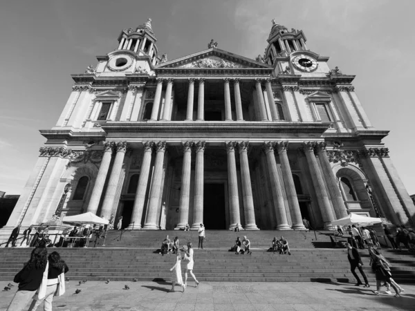 London Storbritannien Circa September 2019 Sankt Pauls Domkyrka Svartvitt — Stockfoto