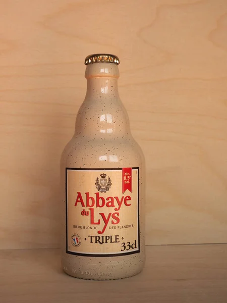 Paris France Circa April 2020 Abbaye Lys Triple Beer Bottle — Stock Photo, Image