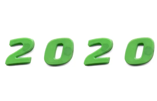 Etiket Jaar 2020 Met Magnetische Letters Geschreven — Stockfoto