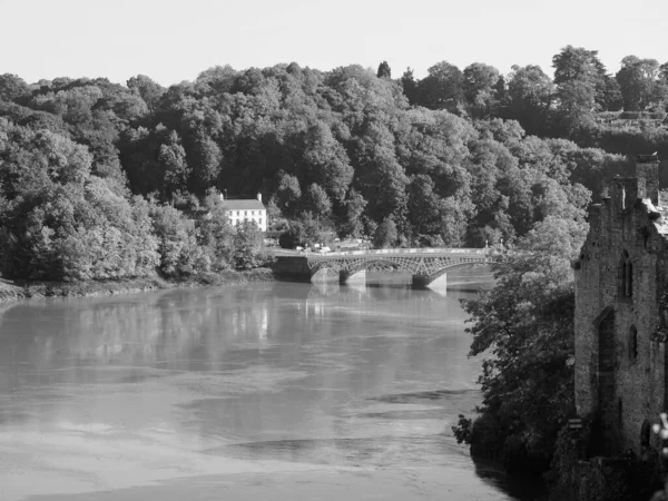 River Wye Galce Afon Gwy Chepstow Ngiltere Galler Arasındaki Sınırı — Stok fotoğraf