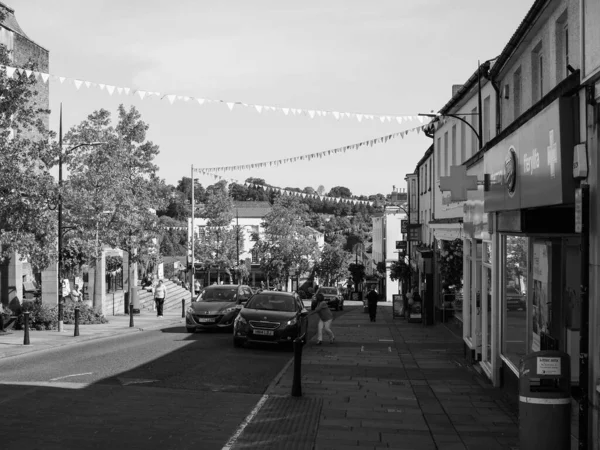 Chepstow Circa September 2019 View City Chepstow Black White — стокове фото