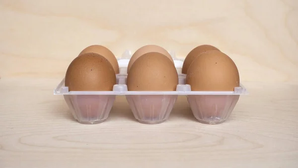 Eieren Een Kartonnen Doos — Stockfoto