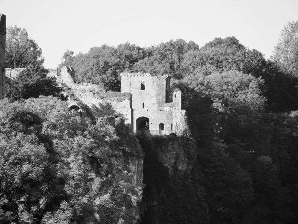 Ruins Chepstow Castle Castell Cas Gwent Welsh Chepstow Black White — Stock Photo, Image