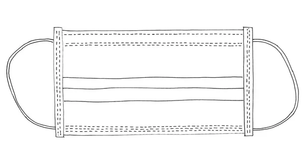 Γραμμή Τέχνη Χειρουργική Μάσκα Που Χρησιμοποιείται Για Σταματήσει Διάδοση Των — Φωτογραφία Αρχείου