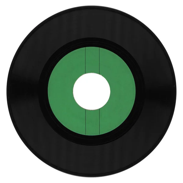 Yeşil Etiketli Vinil Plak Analog Müzik Kayıt Ortamı — Stok fotoğraf