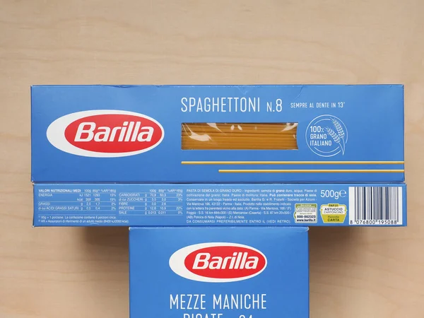 Parma Itálie Circa April 2020 Balíček Těstovin Barilla — Stock fotografie