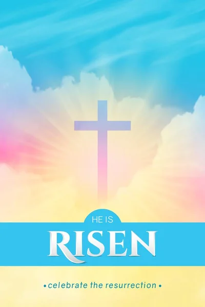 Christian religious design for Easter celebration. Rectangular vertical banner — Stock Vector