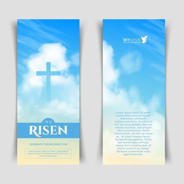 Christlich-religiöses Design für das Osterfest. Schmale vertikale Banner Vektorgrafiken