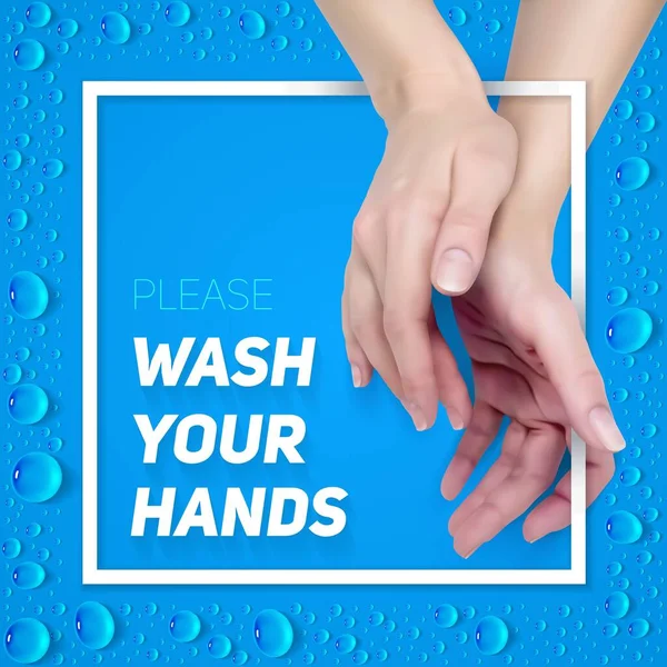 Per favore, lavati le mani. — Vettoriale Stock