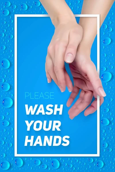 Please wash your hands sign — Stock Vector