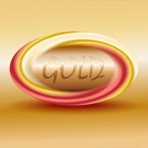 Gold-Logo auf beigem Hintergrund — Stockvektor