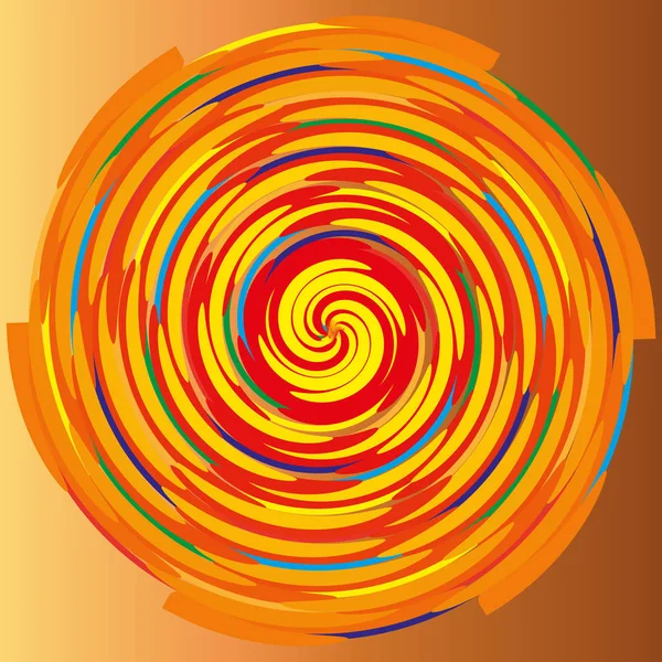 Espiral de cor em um fundo bege, abstração — Vetor de Stock