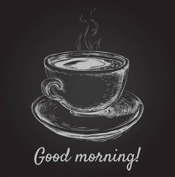 El çizimi Sketch Kahve Kupası Vektörü İllüstrasyonu