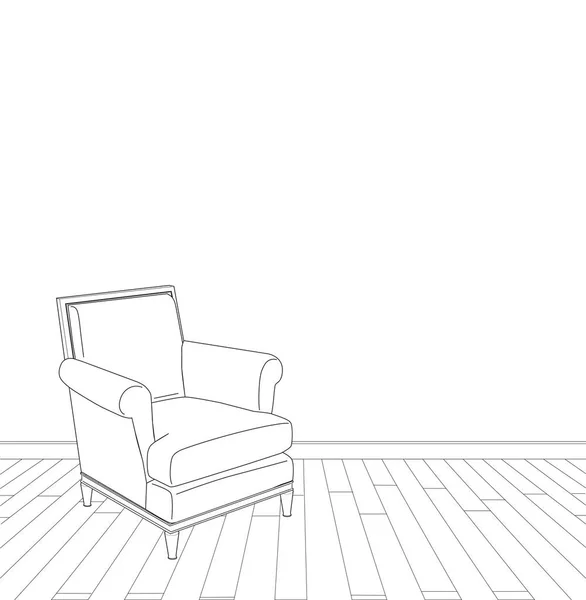 Sillón vintage ilustración — Archivo Imágenes Vectoriales