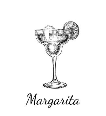 El kroki Margarita kokteyl içki çekilmiş