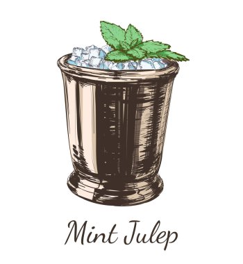 Kokteyl sakinleşmek için Derby el çizim vektör çizim