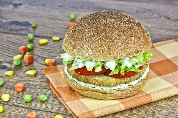 Lezzetli hamburger yemeye hazır closeup
