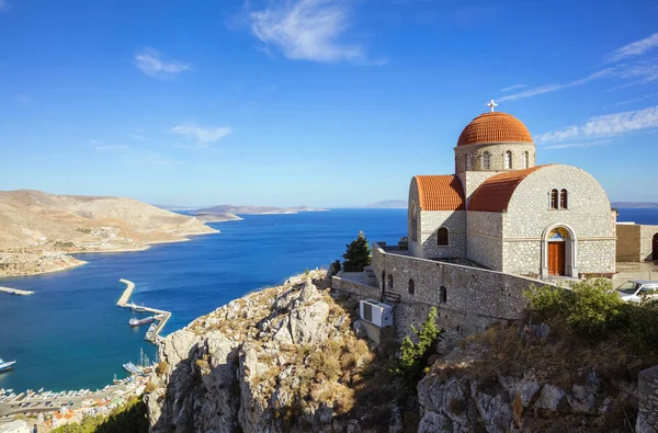 Klasztor Agios Savvas, mieście Pothia, Kalymnos, Grecja — Zdjęcie stockowe