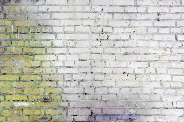 The old, dirty brick wall. Empty background of smooth rows of stones. — Stock Photo, Image